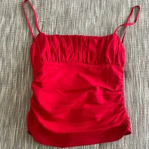 Reformation Red Ruched Top